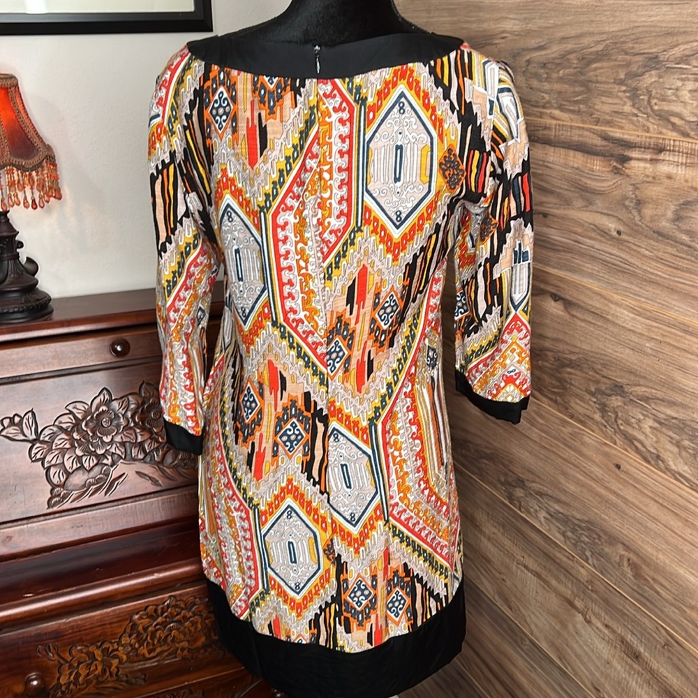 Trina Turk | Kurta Silk Blend Tribal Print Dress | Size 6 - Picture 5 of 12